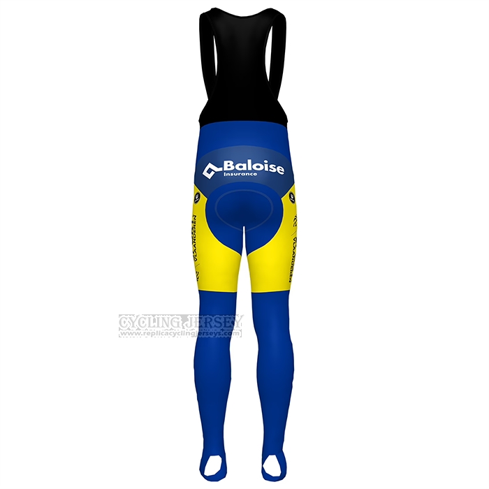 2022 Cycling Jersey Sport Vlaanderen Baloise Blue Yellow Long Sleeve and Bib Short